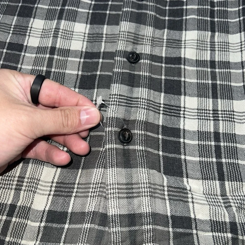 NWOT Polo‎ Ralph Lauren Mens Plaid Flannel Shirt  Gray Casual Preppy Medium